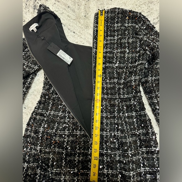 Gianni Bini Black Tweed Sequin Long Sleeve Dress New With Tags Size 8 - Picture 14 of 15
